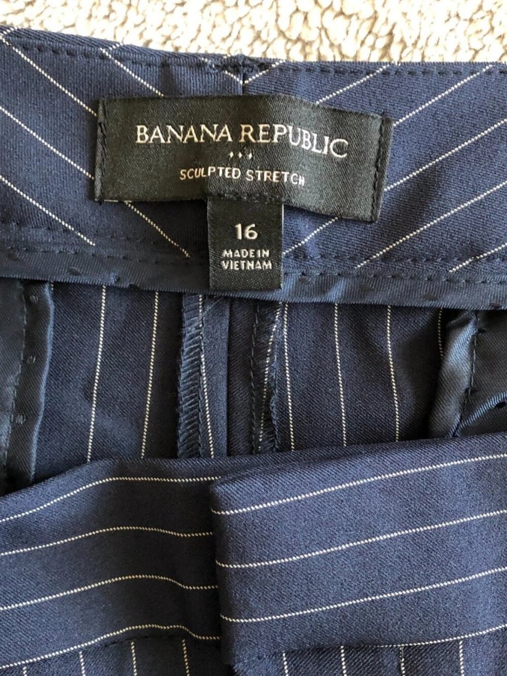 Banana Republic Blue Stripe Bootcut Fit Dress Pants Work Trousers Womens Size 16 - Picture 11 of 11